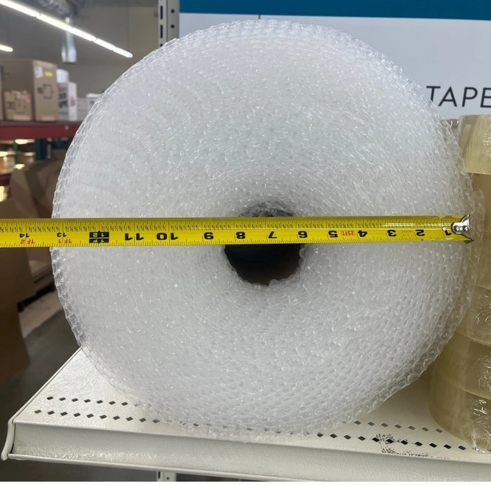 1 roll of 3/16 small clear plastic bubble wrap 12x300ft Perforated every 12in - Image 2 of 4