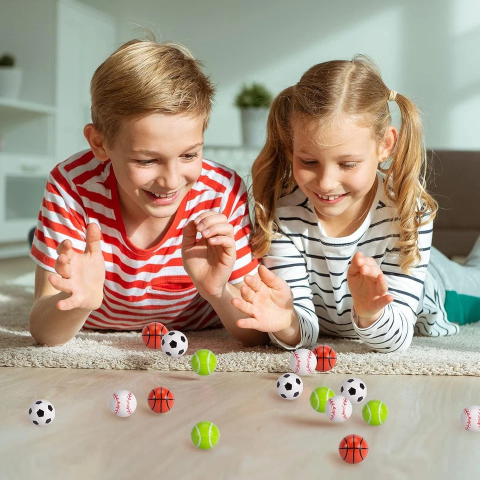 24pcs 4 Styles Bouncy Balls, Sports Rubber Balls for Kids Play Party Favors(2... - Image 2 of 4