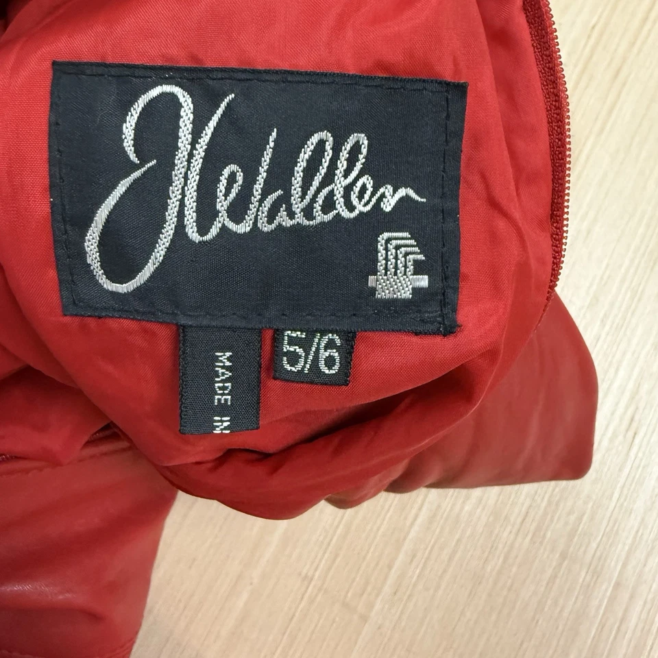 Vintage 80s Leather Dress Women 5/6 Red Lambskin Midi Sexy Sheath Event Luxury - Image 4 of 4