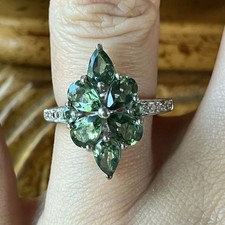 Natural Green Apatite Sterling Silver Ring Size 6