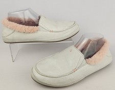 Olukai Ku'una Mist Grey Pink Shearling Lined Women's Size 9 READ