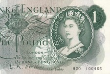 1960-61 BANK OF ENGLAND 1 POUND QEII £1 **Sig. O Brien**  H  (( aUNC ))