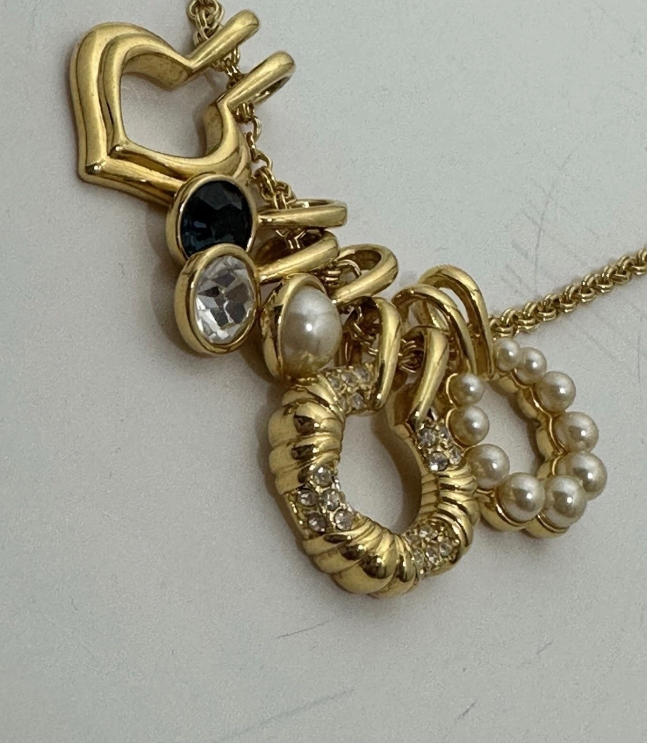 Nolan Miller Interchangeable Charm Long Faux Pear… - image 3