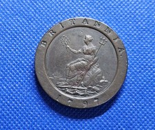 1797 Cartwheel Twopence - George III British Copper Coin