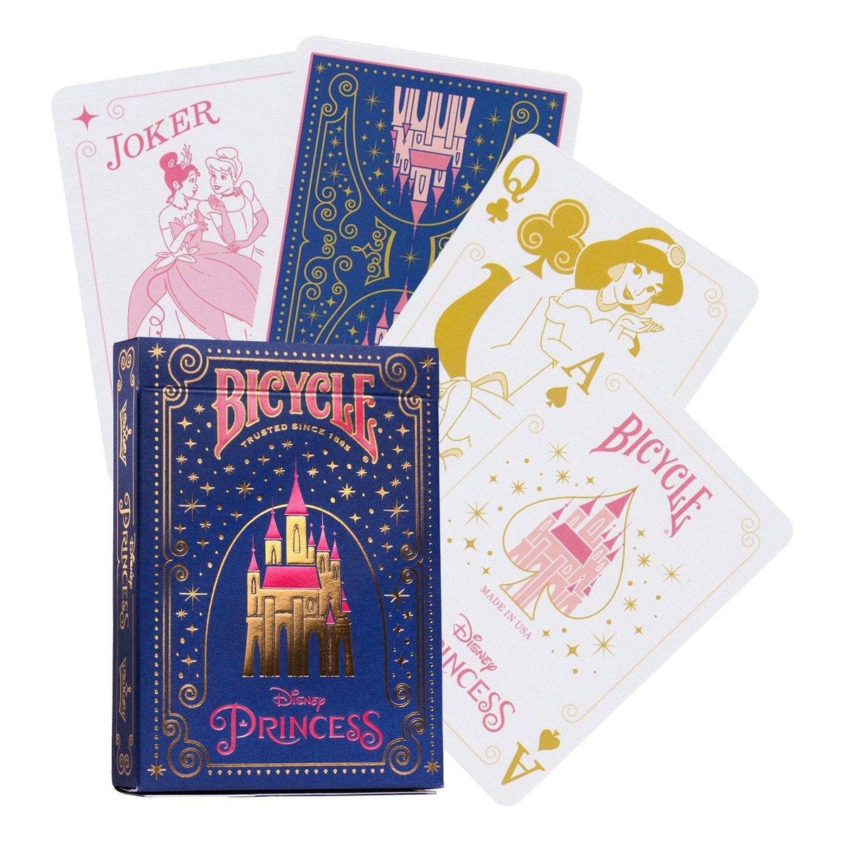 BICYCLE DISNEY PRINCESS NAVY PLAYING CARDS DECK POKER SIZE MADE IN