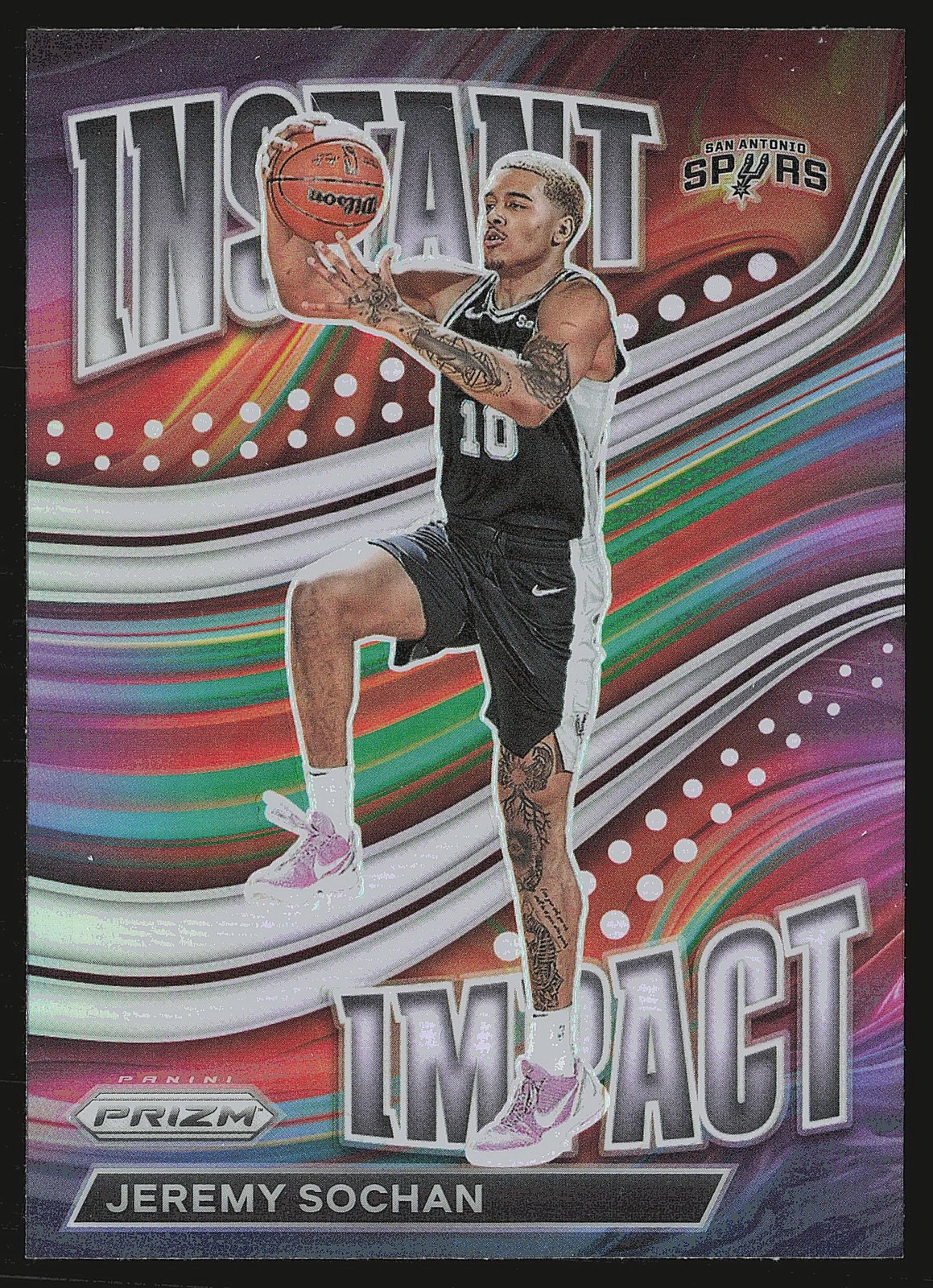 2022-23 Panini Prizm #24 Jeremy Sochan Instant Impact Prizms Silver