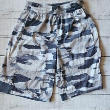 Adidas Boys Grey Camo Athletic Basketball Shorts Size M 10/12