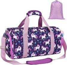 Dance Bag for Girls - Duffle with Shoe Compartment, Gymnastics Tote for Sleep...