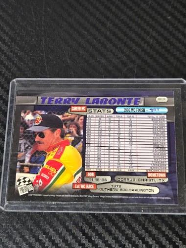 Terry Labonte 1997 Press Pass Banquet Bound Rainbow Holofoil Board Insert Card image 2