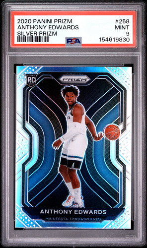 PSA 9 2020 Panini Prizm Anthony Edwards Silver Rookie RC #258