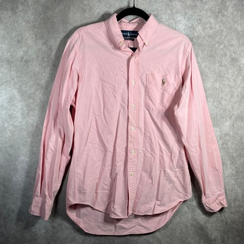 Ralph Lauren Shirt Mens Small Pink Long Sleeve Classic Fit Flesh Pony Preppy - Picture 1 of 11