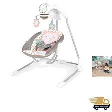 InLighten 5-Speed Baby Swing - Swivel Infant Seat, 5 Point Safety Harness, Na...