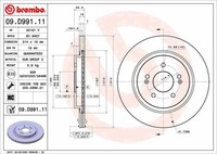 2X Brembo Bremsscheibe 09.D991.11 FüR Hyundai