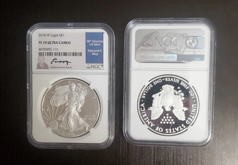 25+ American Eagle PR 70 Graded Silver Bullion Coins 2018 for sale