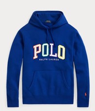 Polo Ralph Lauren Royal Blue/COLORFUL LOGO Fleece Hoodie Men's XL PONY