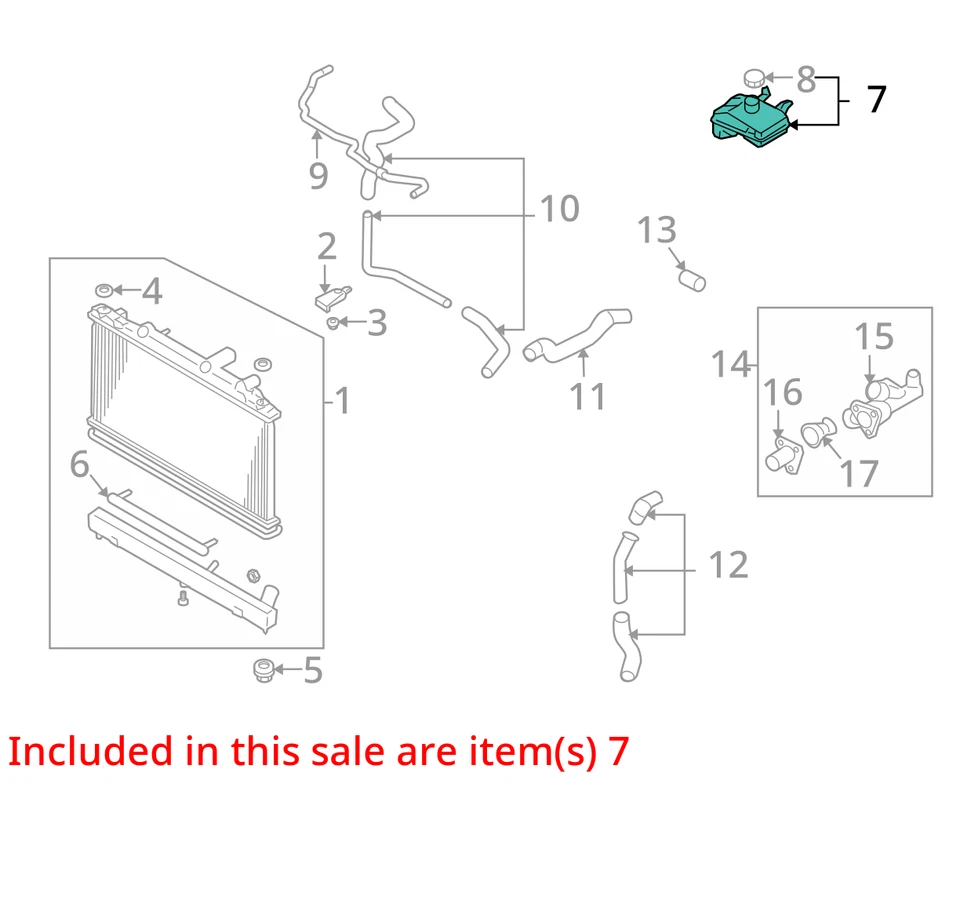 2003-2008 Mazda 6 Radiator Coolant Overflow Expansion Tank Bottle XRO9C - Image 3 of 4