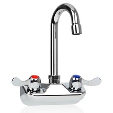 4 Inch Center Commercial Hand Sink Faucet with 3-1/2 Gooseneck Spout, Dual Le...