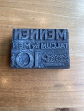 Vintage Letterpress Printing Block - “Mennen Talcum For Men”
