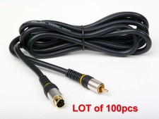 13Ft S-Video To Rca Composite Video Cable Value Series LOT of 100pcs