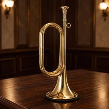 Small Brass Bugle Trumpet Shiny Mounted Trumpet Thick-Walled