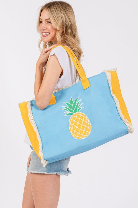 Pineapple Fringe Oversize Fashion Tote