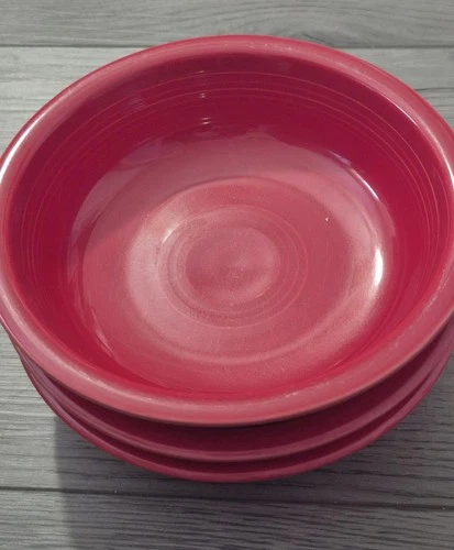 3 FIESTAWARE Scarlet Red Cereal/ Soup Bowls 7” Homer Laughlin USA 2” deep
