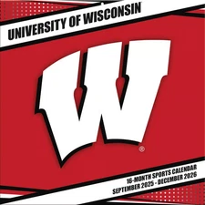 Turner Licensing,  NCAA Wisconsin Badgers 2026 Wall Calendar, 12'' X 12'', 16-Mo