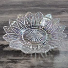Vintage Federal Glass Petal Iridescent Plate Serving Dish 8.5 inch MCM