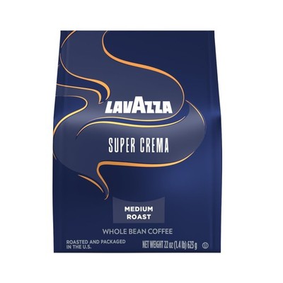 Lavazza Super Crema Whole Bean Coffee, Medium Espresso 22 Ounce (Pack of 1) 