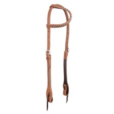 Showman Argentina Cow Leather Single Ear Headstall w/ Black Rawhide Accents