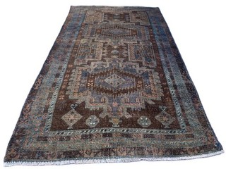 Rare Hand Knotted Antique Afghan Balouch Wool Area Rug 6 x 3 Ft