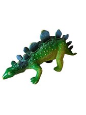 Vintage Stegosaurus Plastic Figurine 10" Blue Green Dinosaur Toy Vintage Dino
