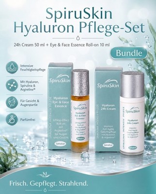 SpiruSkin Hyaluron Pflege Set   24h Cream 50 ml + Eye & Face Roll-on 10 ml