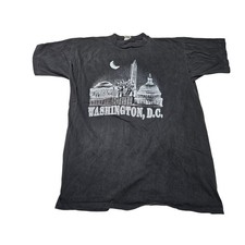 Vintage Washington DC Souvenir T-Shirt Mens L Single Stitch Faded Black
