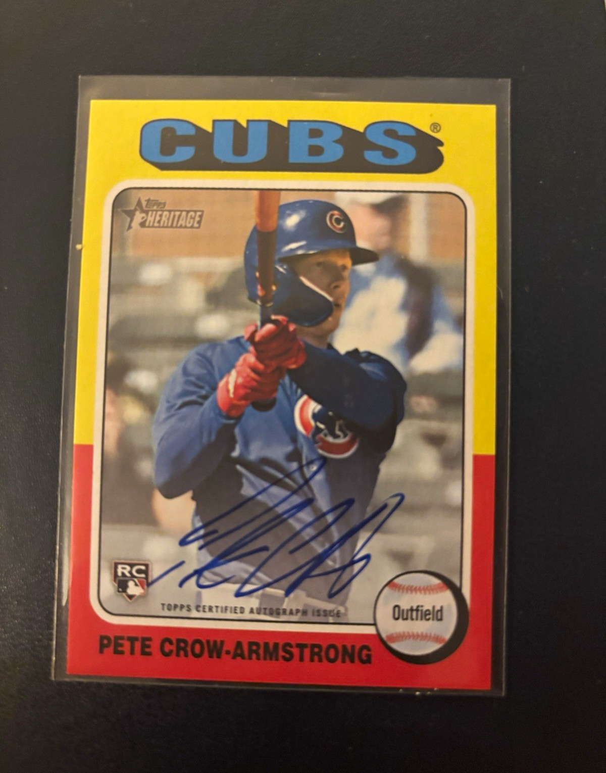 Topps 2024 Heritage Real One Autographs Pete Crow-Armstrong Cubs ROA-PC RC Auto