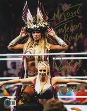 Penelope Ford & Megan Bayne Signed AEW 8x10 Photo w/ 2 Ins Beckett W BAS COA #2