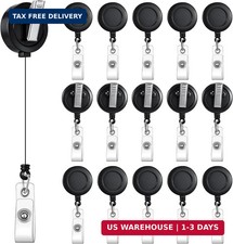 15 Pack Retractable Badge Reels Clips Bulk Alligator Badge Holders wit