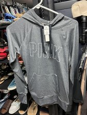 NWT Victoria's Secret Pink Ladie Pullover Hoodie Gray Sweatshirt - Size S