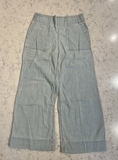 We The Free Free People Womens L Blue Denim Wide Leg Pull On Jeans 36x31