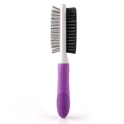 Pet Grooming Brush - Fur Detangling Pins & Coat Smoothing Slicker Bristles, T...