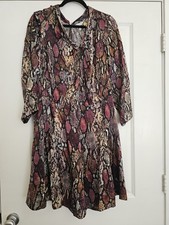 Rebecca Taylor Women's Silk Snakeskin Print Dress , Size 16 For Sale!