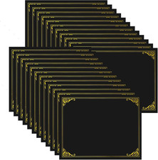 24 Pack Black Certificate Holders 9.4x12 Inch Diploma Covers Gold Foil Border