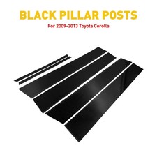 Fits 2009-2013 Toyota Corolla Door Trim Pillar Posts Gloss Black Decor 6pcs Set