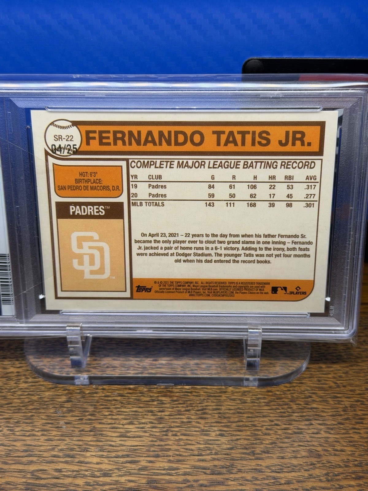 Fernando Tatis Jr. 2021 Topps Gold /25 PSA 10 POP 1 🔥 Padres view 3