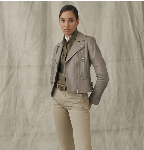 CHAQUETA DE CUERO BELSTAFF Taupe MARVINGT Talla 42 EE. UU. Talla 4-6 Foto 2 de 4