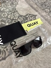 Quay Australia Nightfall Extra Large Sunglasses Polarized Shield Black