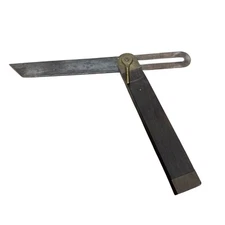 Vintage Sliding T Square Bevel - Wood & Brass -  Antique - Cool Piece / Tool!