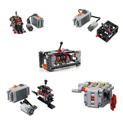 Technic Part MOC 2-6-Speed Transmission Manual Gearbox For Legoes Building Block