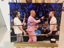 AEW MANAGER DON CALLIS SIGNED 8X10 PHOTO KENNY OMEGA BRIAN DANIELSON JSA COA