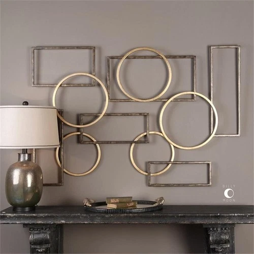 Uttermost Elias Contemporary Iron Wall Art in Bronze and Gold - Picture 2 of 3